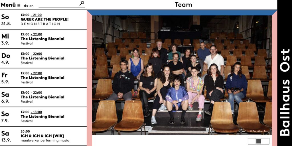 Webdesign Freies Theater Berlin Programmkalener Entwicklung - Jana Wiescholek